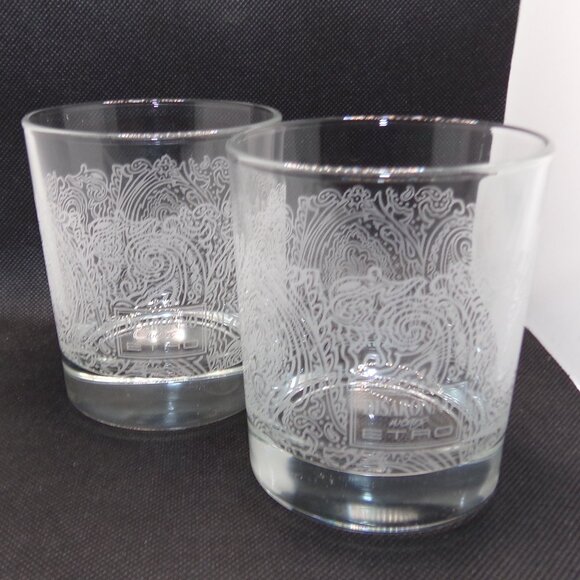 Disaronno Wears ETRO 2016 Limited Edition Rocks Old Fashioned Glass12oz Set of 2 - Picture 8 of 8